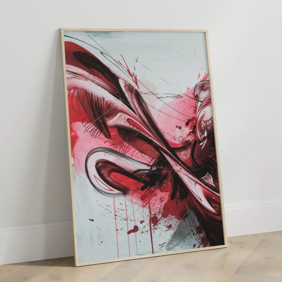 Monochromatisches abstraktes Poster in bunt 3