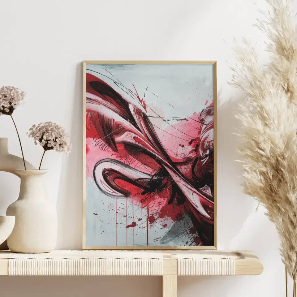 Monochromatisches abstraktes Poster in bunt 4