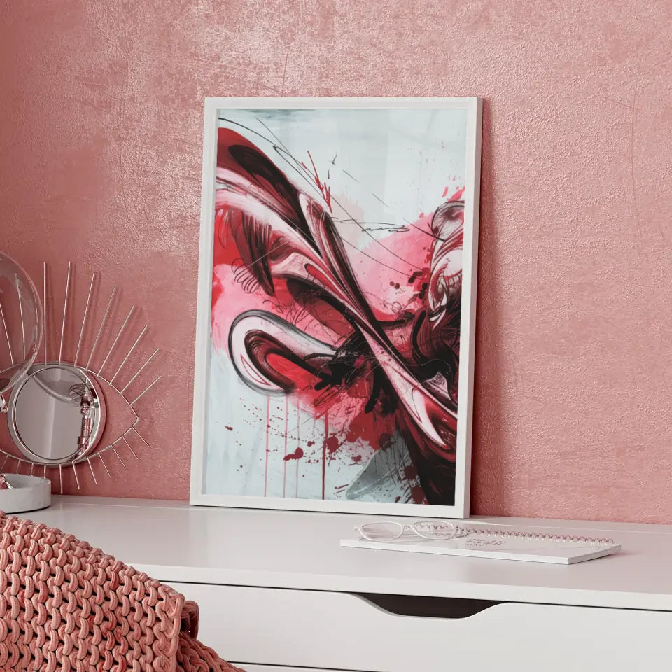 Monochromatisches abstraktes Poster in bunt 5