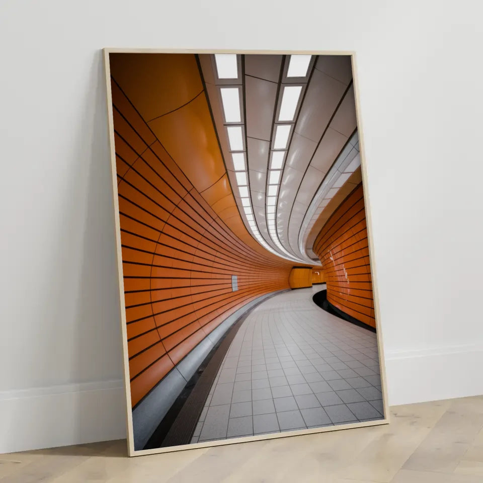Moderne U-Bahn Station Poster in kräftigen Farben 3