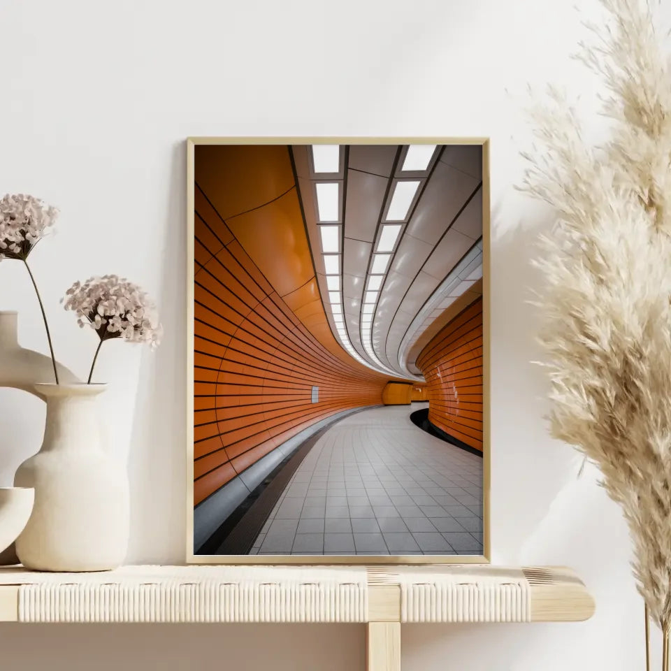 Moderne U-Bahn Station Poster in kräftigen Farben 4