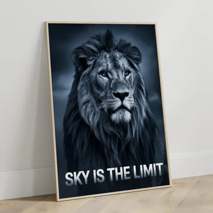 Majestätischer Löwe Poster mit inspirierender Botschaft in modernem Design 3