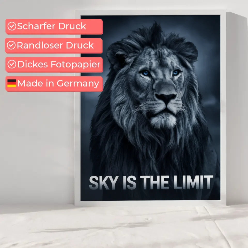 Majestätischer Löwe Poster mit inspirierender Botschaft in modernem Design 6