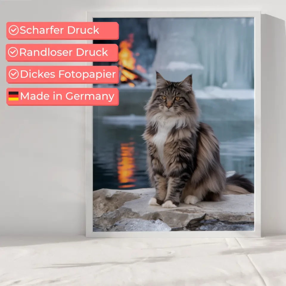 Poster mit minimalistischer schwarzer Katze und abstrakten Formen 6