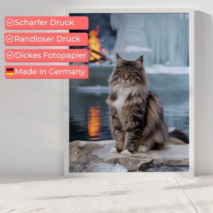 Poster mit minimalistischer schwarzer Katze und abstrakten Formen 6
