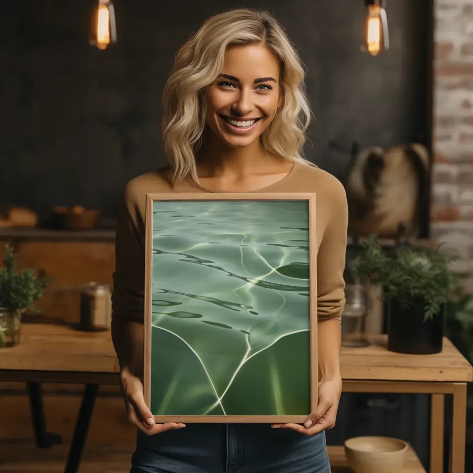 Beruhigendes Poster mit Wellenmotiv in Grün 2