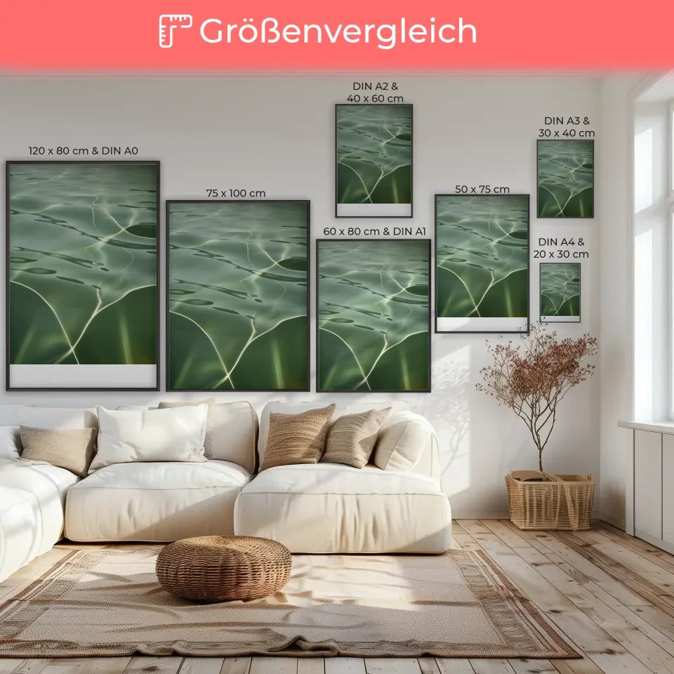 Beruhigendes Poster mit Wellenmotiv in Grün 7