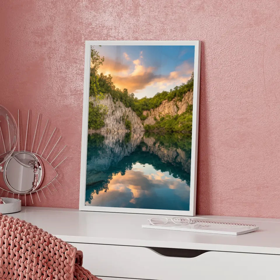 Poster Panorama Bild Plitvicer Seen in Kroatien Golden Hour 5