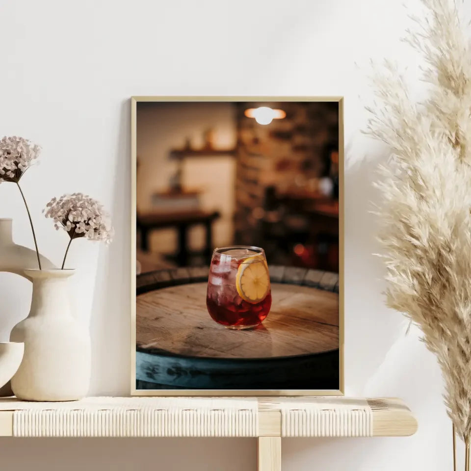 Ruhige Strandszene Poster bei Sonnenuntergang 4