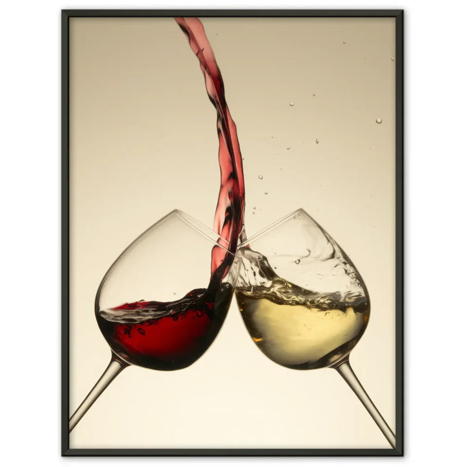 Dynamisches Poster mit Weingläsern in perfektem Moment 1