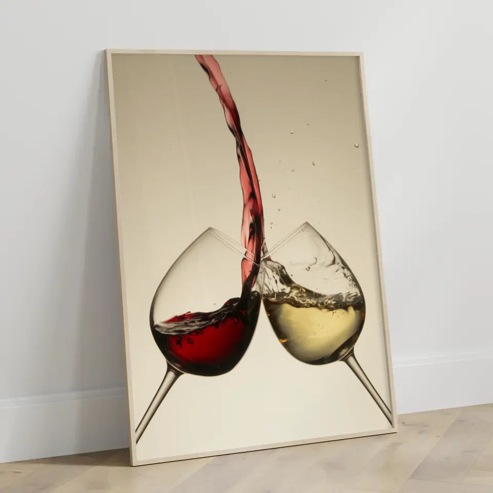 Dynamisches Poster mit Weingläsern in perfektem Moment 3