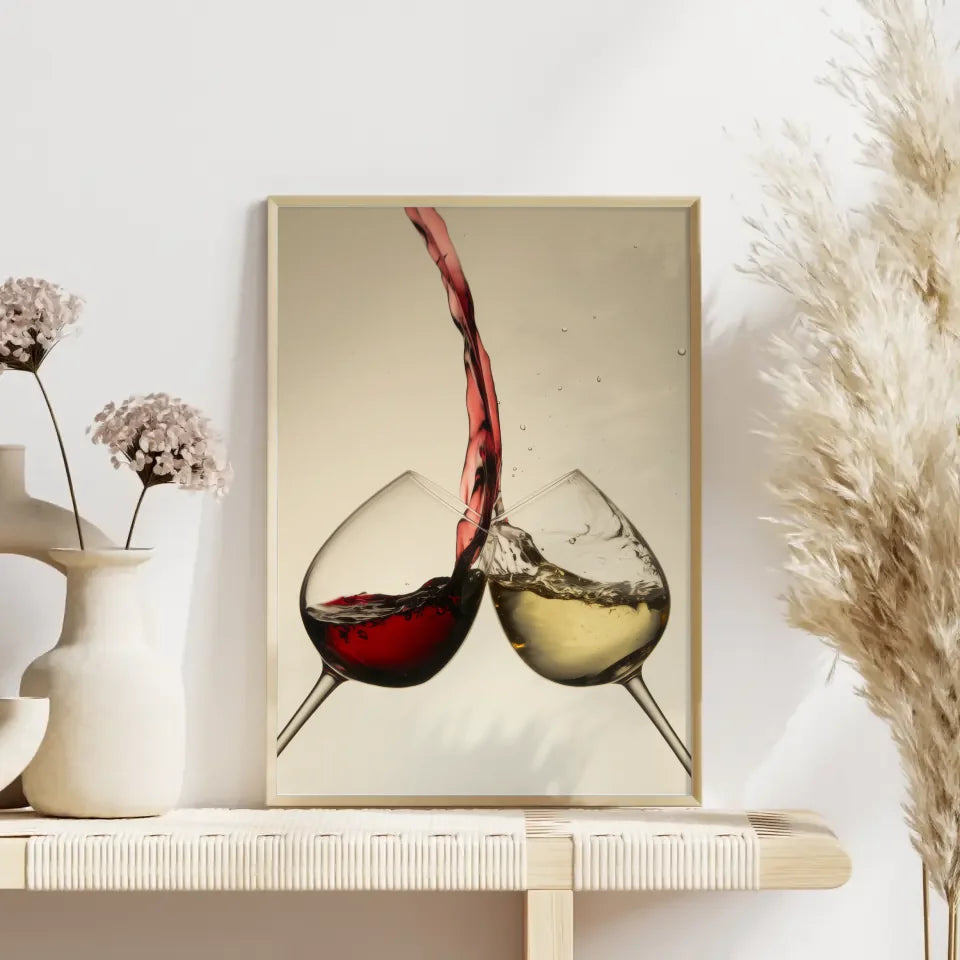 Dynamisches Poster mit Weingläsern in perfektem Moment 4