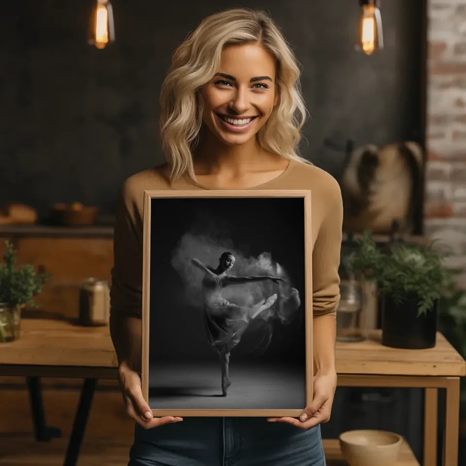 Elegante Tänzerin Poster mit dramatischem Hintergrund 2