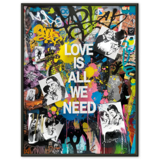 Poster mit Graffiti Collage LOVE IS ALL WE NEED