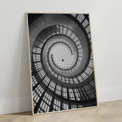 Poster faszinierender Architektur in Schwarzweiß Spirale 3