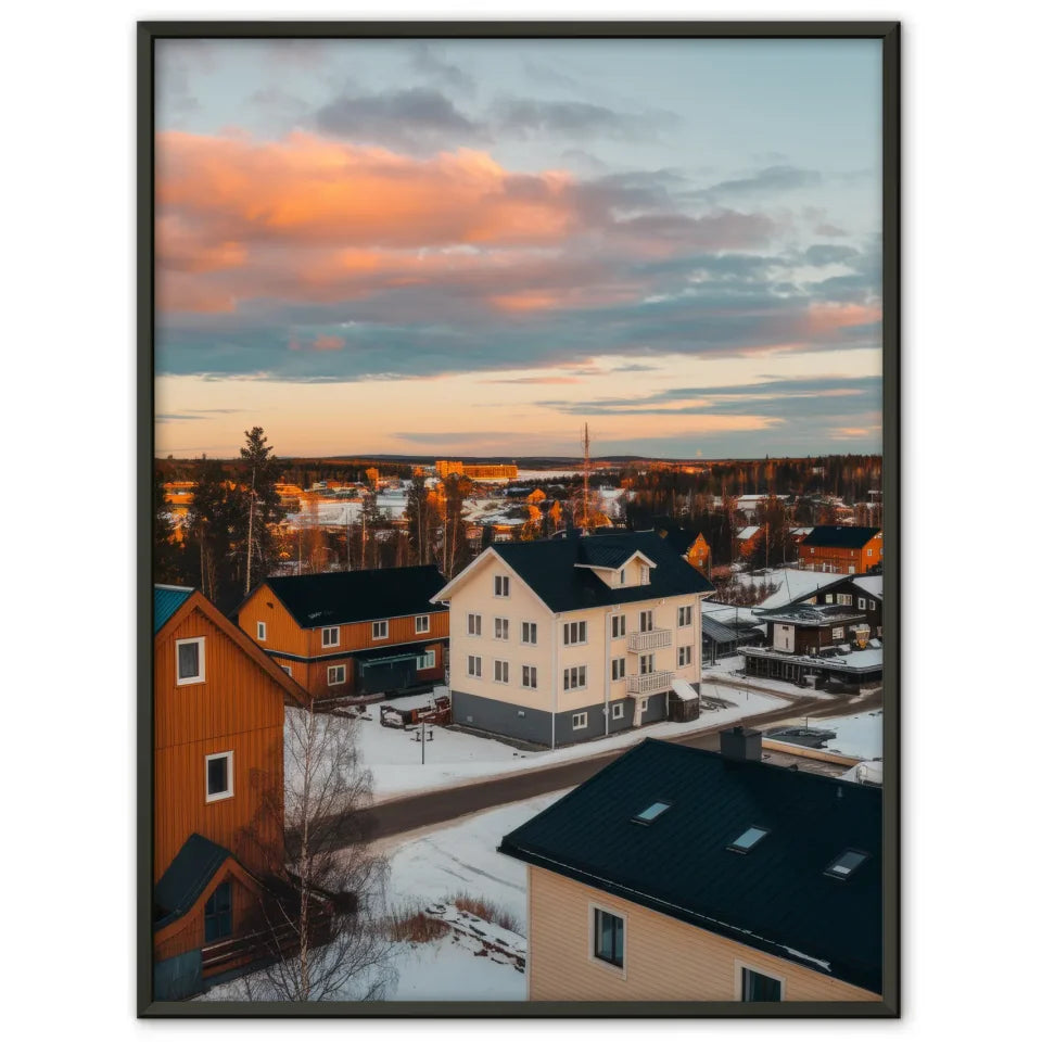 Poster Rovaniemi Finnland Panorama Bild zur Goldenen Stunde 1