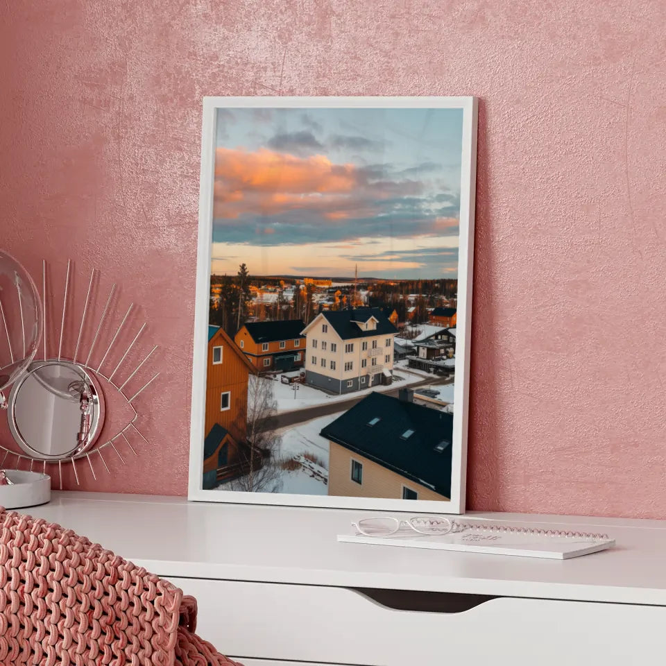 Poster Rovaniemi Finnland Panorama Bild zur Goldenen Stunde 5