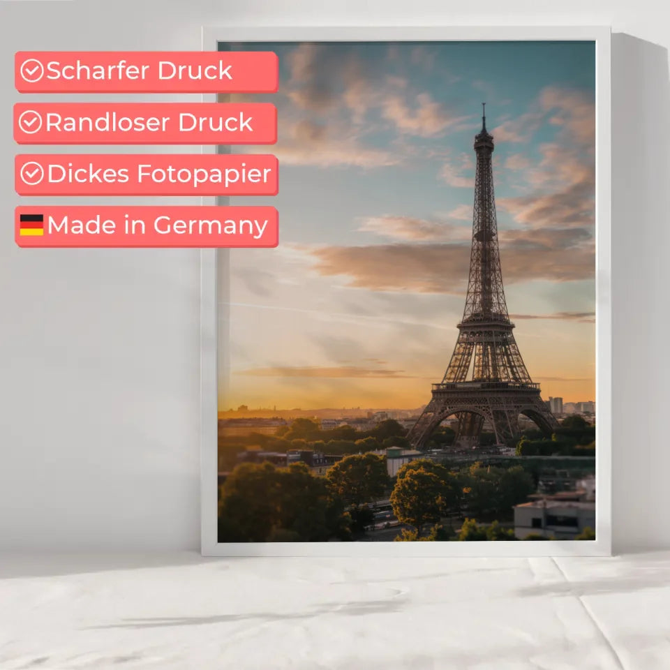 Poster Eiffelturm Frankreich bei Goldener Stunde kaufen 6