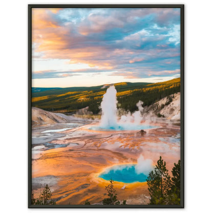 Poster Yellowstone-Nationalpark Panorama Bild zur Golden Hour 1