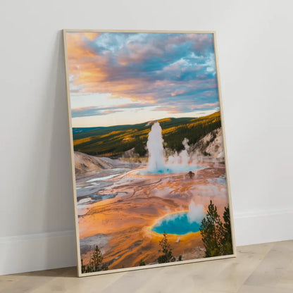 Poster Yellowstone-Nationalpark Panorama Bild zur Golden Hour 3