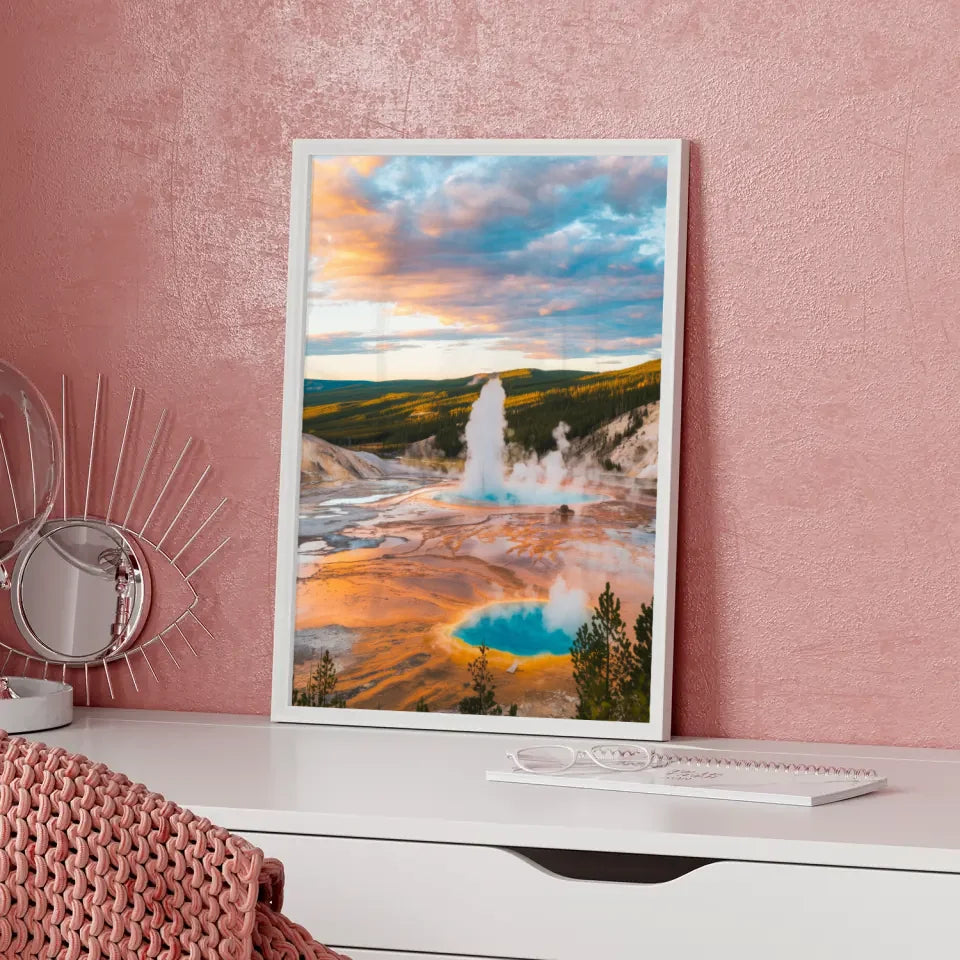 Poster Yellowstone-Nationalpark Panorama Bild zur Golden Hour 5
