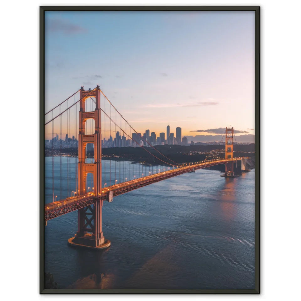 Poster Golden Gate Bridge Panorama Bild zur Golden Hour 1