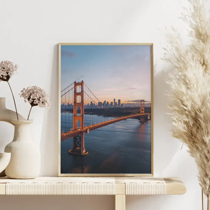 Poster Golden Gate Bridge Panorama Bild zur Golden Hour 4