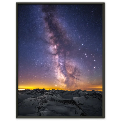 Atemberaubender Nachthimmel Poster mit Milchstraße und Bergketten 1