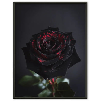 Schwarze Rose Poster mit tiefroten Kontrasten für Romantik 1