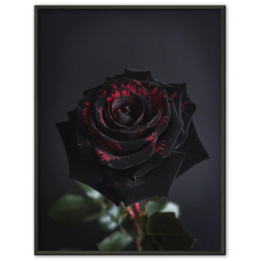 schwarze rose poster mit tiefroten kontrasten fur romantik Rosen Poster 1