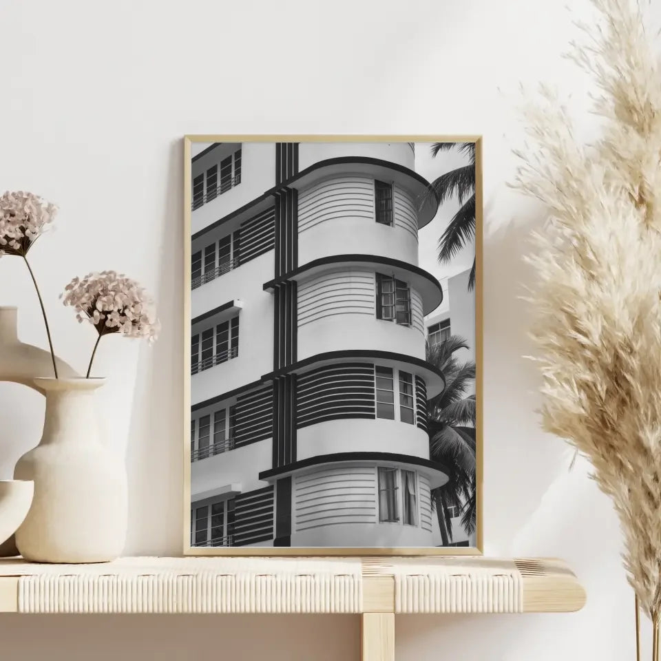 Poster London Schwarz Weiß Zeichnung mit Big Ben und Tower Bridge 4