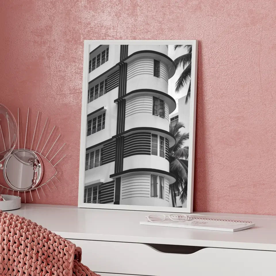 Poster London Schwarz Weiß Zeichnung mit Big Ben und Tower Bridge 5