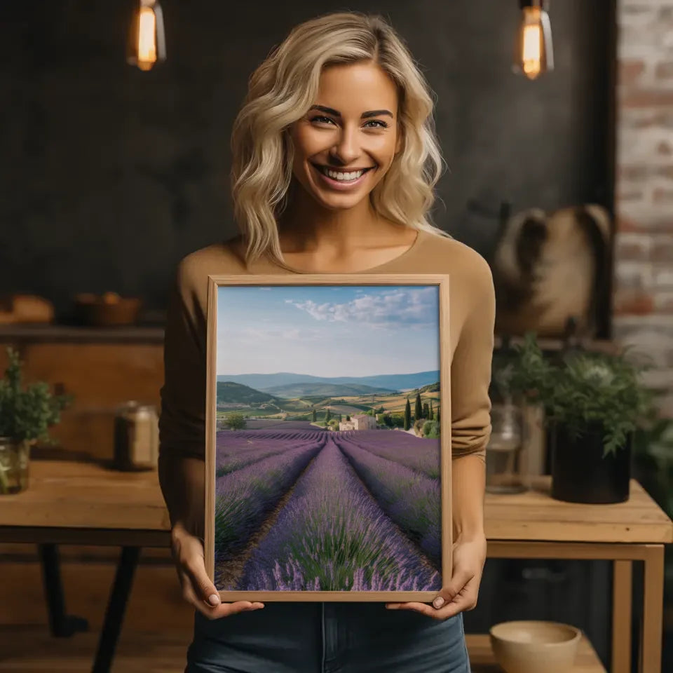 Lavendelfelder Provence Poster in bunten Farben für dein Zuhause 2