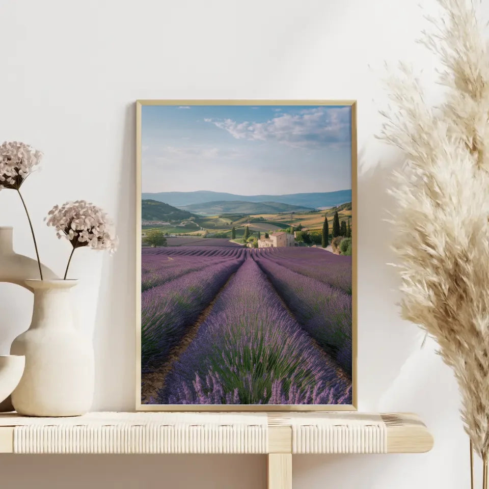 Lavendelfelder Provence Poster in bunten Farben für dein Zuhause 4