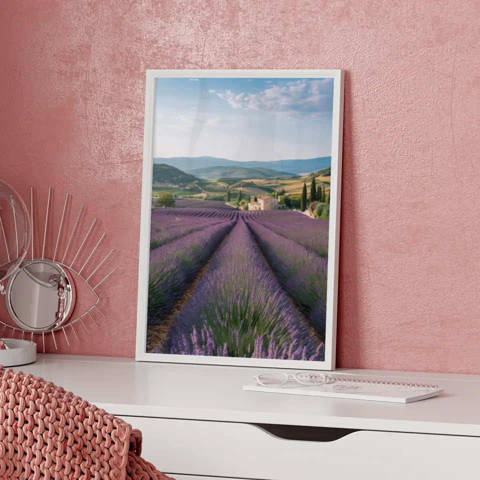 Lavendelfelder Provence Poster in bunten Farben für dein Zuhause 5
