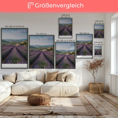 Lavendelfelder Provence Poster in bunten Farben für dein Zuhause 7