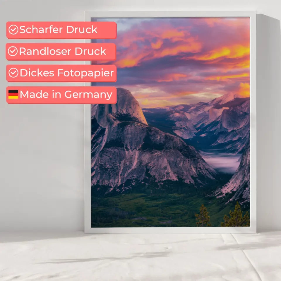 Yosemite Nationalpark Poster Panoramablick zur Golden Hour 6