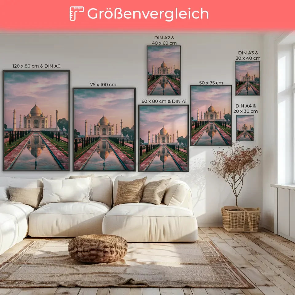 Minimalistisches Boho-Poster Indien“ – Skandinavisches Design für stilvolle Dekoration mit Vase