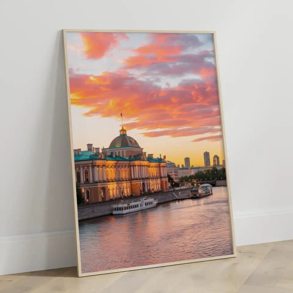 Panorama Bild Poster Eremitage Sankt Petersburg Goldene Stunde 3