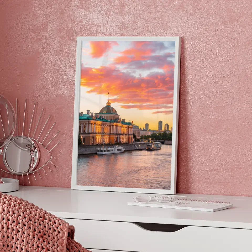 Panorama Bild Poster Eremitage Sankt Petersburg Goldene Stunde 5