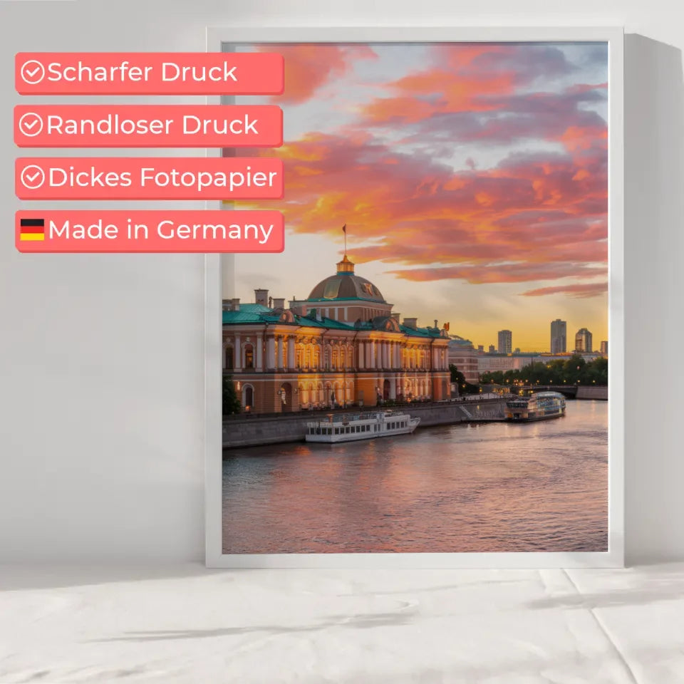 Panorama Bild Poster Eremitage Sankt Petersburg Goldene Stunde 6