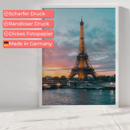 Poster Eiffelturm Paris zur Goldenen Stunde im Panorama Format 6