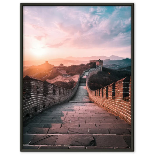 Poster Chinesische Mauer Panorama Bild zur Goldenen Stunde 1