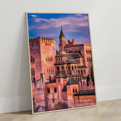 Poster Alhambra Spanien Panorama Bild zur goldenen Stunde 3