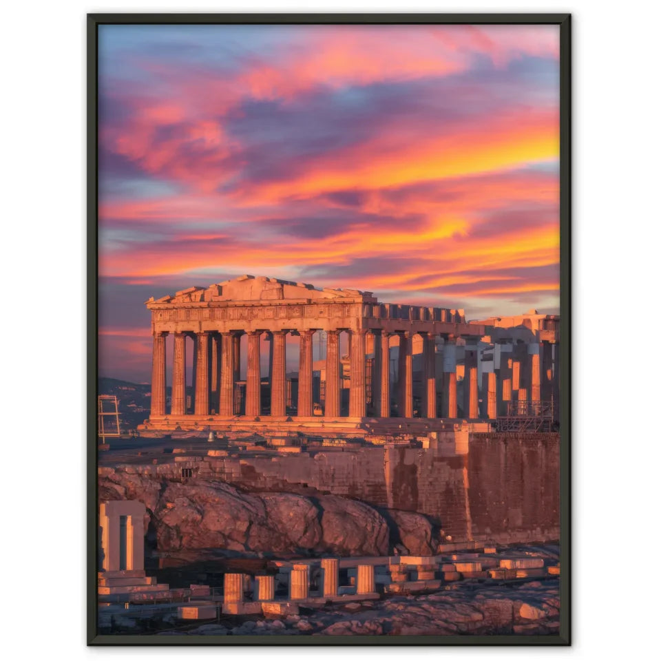 Poster Akropolis Griechenland Panorama Bild zur Goldenen Stunde 1