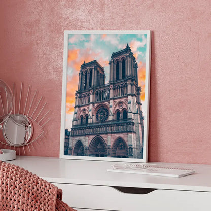 Skandinavische Boho Poster mit abstrakter Tonvase – Minimalistisches Design für Frankreich