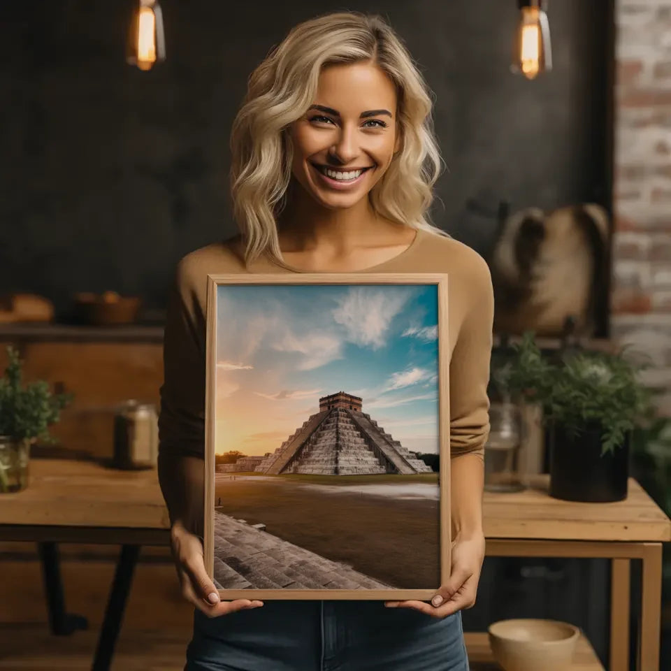 Poster Chichén Itzá Mexiko Golden Hour Panorama Bild 2