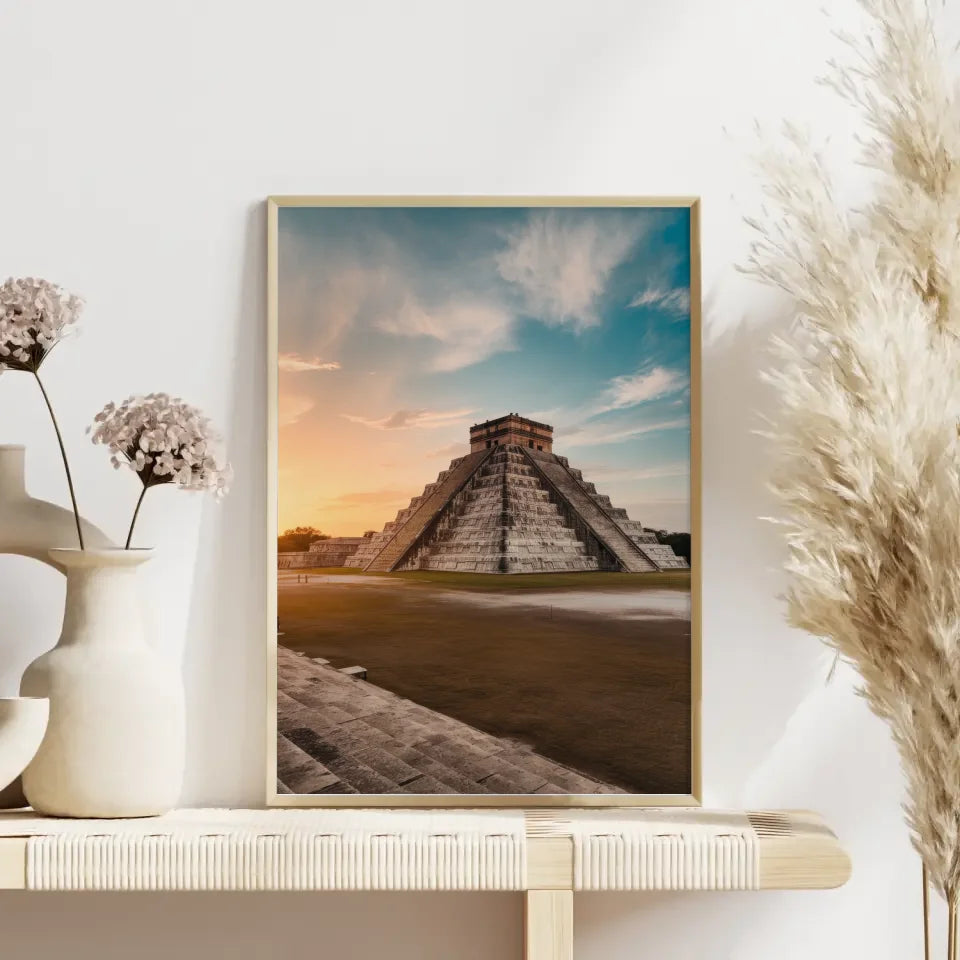 Poster Chichén Itzá Mexiko Golden Hour Panorama Bild 4