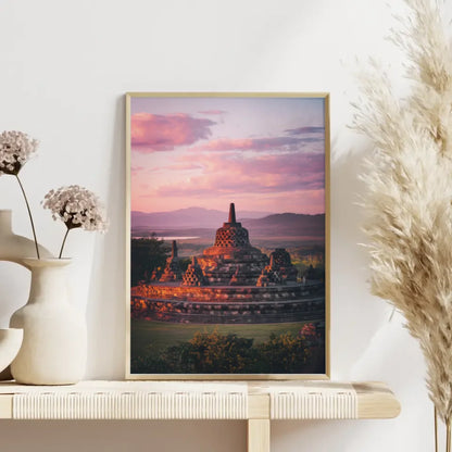 Poster Borobudur Indonesien Panorama Bild Golden Hour 4