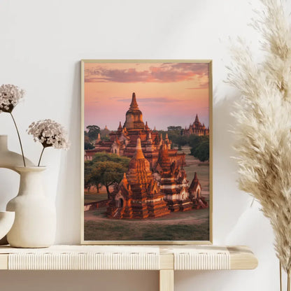 Panorama Bild Poster Bagan Myanmar zur Goldenen Stunde 4